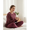 Tenderness TEPYD25002A Tenderness dames Badstof Pyjama Bordeaux.