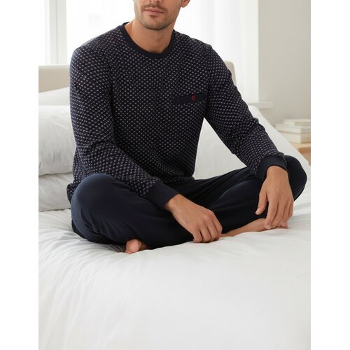 Paul Hopkins PHPYH25025A Paul Hopkins Heren Pyjama Donker Blauw.