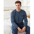 Paul Hopkins PHPYH25004A Paul Hopkins Heren Badstof Pyjama Blauw.
