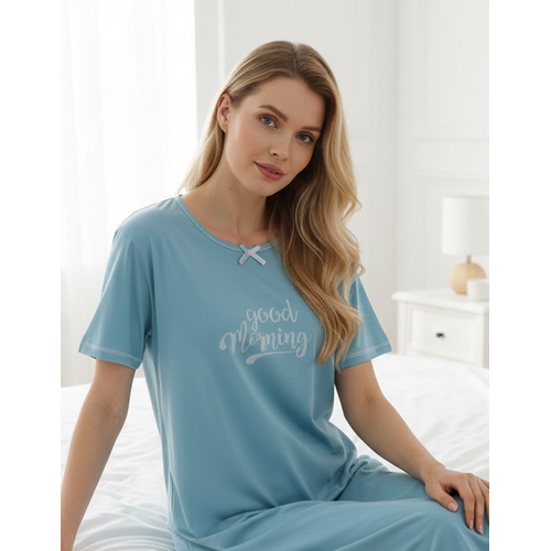 Tenderness TENGD16006A Tenderness Dames Nachthemd Blauw.