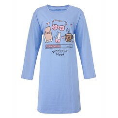 TPNGD26009A Temptation Dames Big Shirt Licht Blauw.