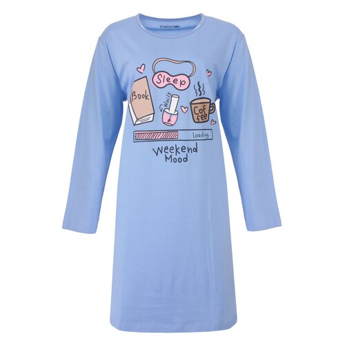 Temptation TPNGD26009A Temptation Dames Big Shirt Licht Blauw.