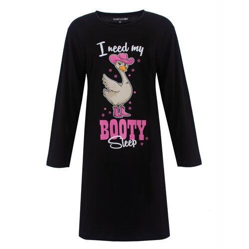 Temptation TPNGD26011A Temptation Dames Big Shirt Zwart.