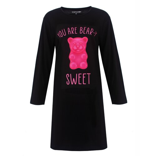 Temptation TPNGD26013A Temptation Dames Big Shirt Zwart.