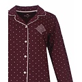Medaillon MEPYD26003A Medaillon Dames Doorknoop Pyjama Donkerrood.