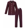 Medaillon MEPYD26003A Medaillon Dames Doorknoop Pyjama Donkerrood.