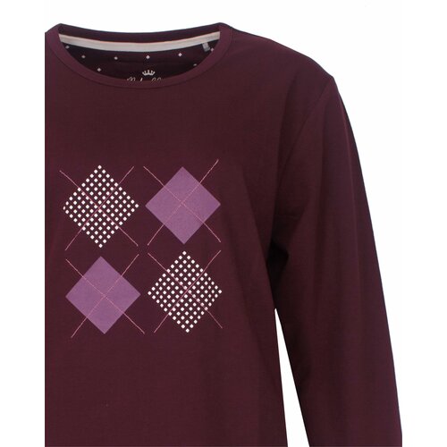 Medaillon MEPYD26002A Medaillon Dames Pyjama Donkerrood.