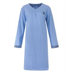 MENGD26002A Medaillon  Dames Nachthemd Blauw.