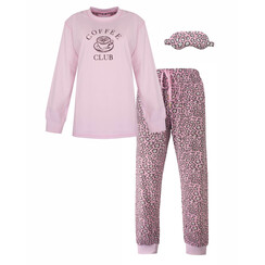 IRPYD26002A Irresistible Dames Pyjama Roze met bijpassend oogmasker.