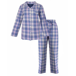 IRPYD26004A Irresistible Dames Flanel Doorknoop Pyjama Blauw.
