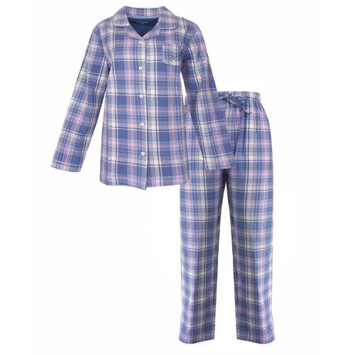 Irresistible IRPYD26004A Irresistible Dames Flanel Doorknoop Pyjama Blauw.