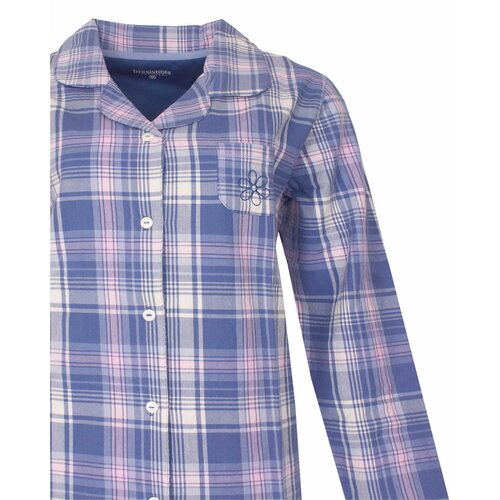 Irresistible IRPYD26004A Irresistible Dames Flanel Doorknoop Pyjama Blauw.