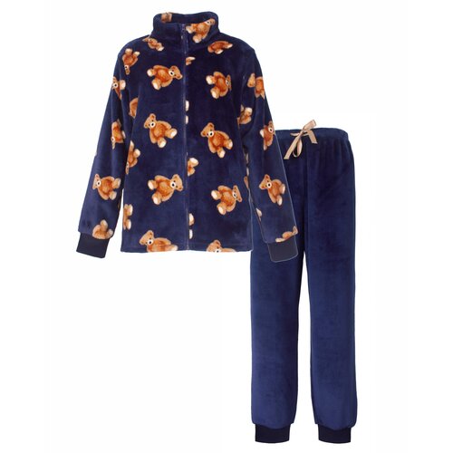 Irresistible IRHSD26003A Irresistible Dames Flannel Fleece Huispak Donker Blauw.
