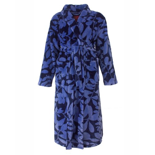Medaillon MEBRD26004A Medaillon Dames Flannel Fleece Ochtendjas Blauw.