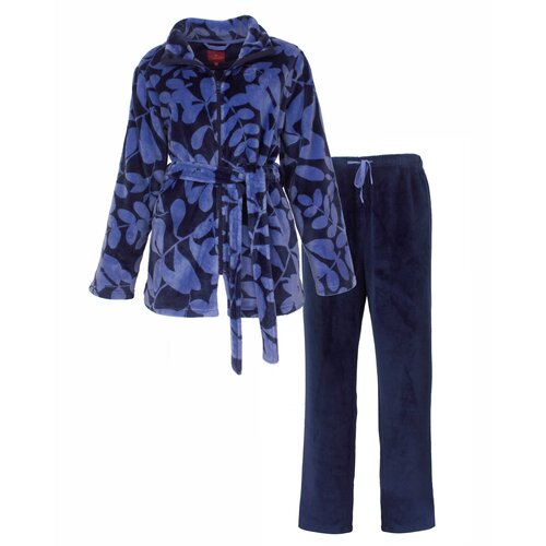 Medaillon MEHSD26005A Medaillon Dames Flannel Fleece Huispak Blauw.