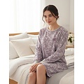 Tenderness TENGD26011A Tenderness Dames Katoen-Fleece Nachthemd Paars.