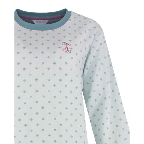 Tenderness TEPYD26012A Tenderness Dames Katoen-Fleece Pyjama Petrol.
