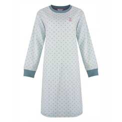 TENGD26014A Tenderness Dames Katoen -Fleece Nachthemd Petrol.