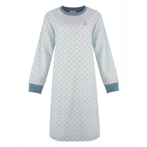 Tenderness TENGD26014A Tenderness Dames Katoen -Fleece Nachthemd Petrol.