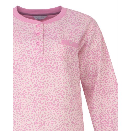 Tenderness TENGD26013A Tenderness Dames Katoen-Fleece Nachthemd Roze.