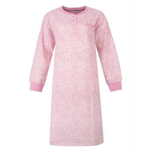 Tenderness TENGD26013A Tenderness Dames Katoen-Fleece Nachthemd Roze.