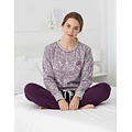Tenderness TEPYD26015A Tenderness Dames Katoen-Fleece Pyjama Paars.