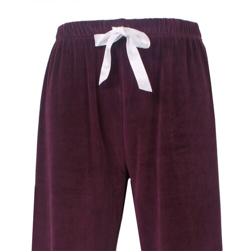 Medaillon MEPYD26011A Medaillon Dames Velours Doorknoop Pyjama Donkerrood.
