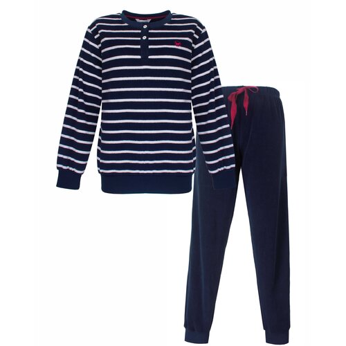 Tenderness TEPYD26020A Tenderness Dames Badstof Pyjama Donker Blauw.