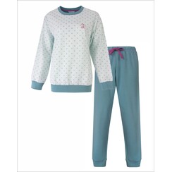 TEPYD26012A Tenderness Dames Katoen-Fleece Pyjama Petrol.