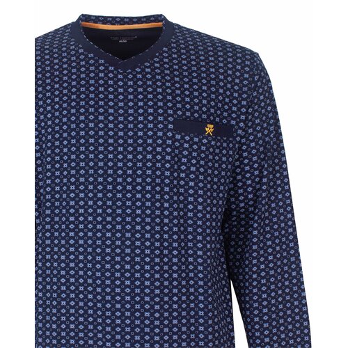 Paul Hopkins PHPYH26013A Paul Hopkins Heren Pyjama V-hals Donker Blauw.