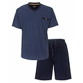 Paul Hopkins PHSAH26004A Paul Hopkins Heren Shortama V-hals Donker Blauw.