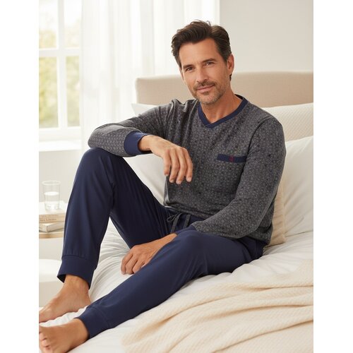 Paul Hopkins PHPYH26023A Paul Hopkins Heren Pyjama V-hals Antraciet.
