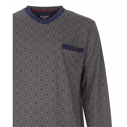 Paul Hopkins PHPYH26023A Paul Hopkins Heren Pyjama V-hals Antraciet.