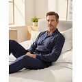 Paul Hopkins PHPYH26021A Paul Hopkins Heren Doorknoop Pyjama Donker Blauw.