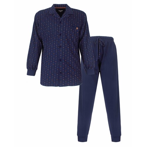 Paul Hopkins PHPYH26021A Paul Hopkins Heren Doorknoop Pyjama Donker Blauw.