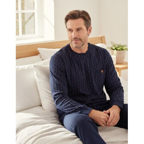 Paul Hopkins PHPYH26022A Paul Hopkins Heren Pyjama Ronde Hals Donker Blauw.