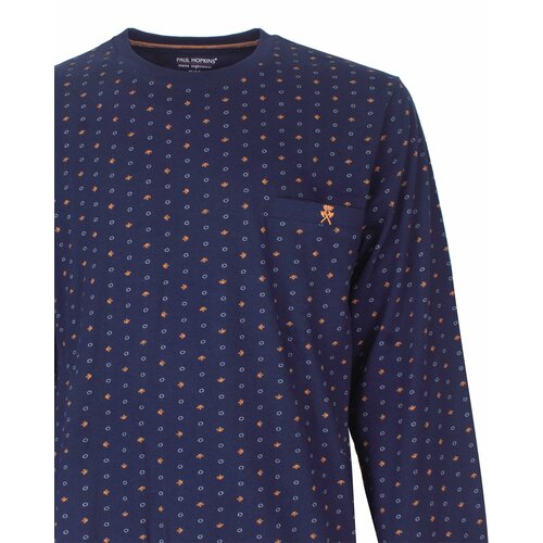 Paul Hopkins PHPYH26022A Paul Hopkins Heren Pyjama Ronde Hals Donker Blauw.