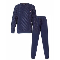 PHPYH26022A Paul Hopkins Heren Pyjama Ronde Hals Donker Blauw.