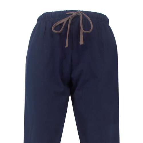 M.E.Q. MEPYH26009A MEQ Heren Pyjama Gestreept Ronde Hals Bruin.