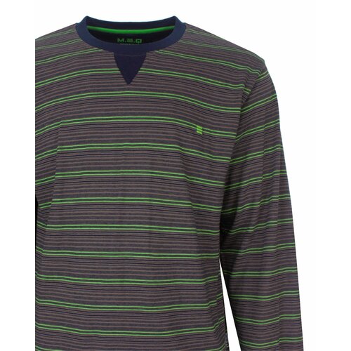 M.E.Q. MEPYH26009A MEQ Heren Pyjama Gestreept Ronde Hals Bruin.