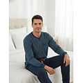 M.E.Q. MEPYH26005A MEQ Heren Pyjama Ronde Hals Petrol Blauw.