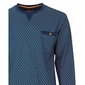 M.E.Q. MEPYH26005A MEQ Heren Pyjama Ronde Hals Petrol Blauw.