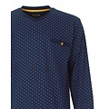 M.E.Q. MEPYH26007A MEQ Heren Pyjama V-Hals Donker Blauw.