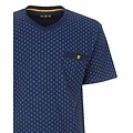 M.E.Q. MESAH26003A MEQ Heren Shortama V-hals Donker Blauw.