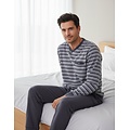 M.E.Q. MEPYH26002A MEQ  Heren Katoen-Fleece Pyjama Grijs.