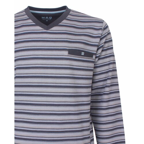 M.E.Q. MEPYH26002A MEQ  Heren Katoen-Fleece Pyjama Grijs.