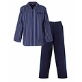 Paul Hopkins PHPYH26016A Paul Hopkins Heren Geweven Doorknoop Pyjama Donker Blauw.