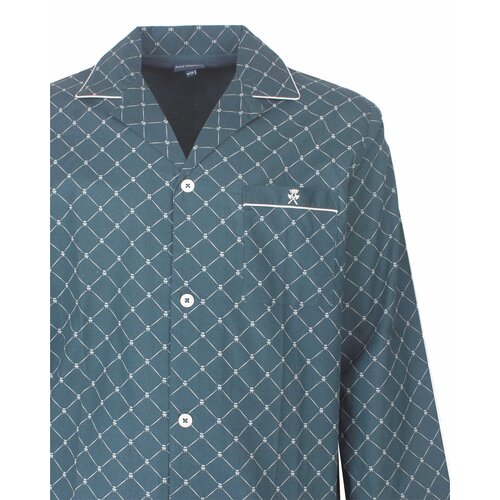 Paul Hopkins PHPYH26017A Paul Hopkins Heren Geweven Doorknoop Pyjama Groen.