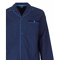 Paul Hopkins PHPYH26011A Paul Hopkins Heren Geweven Doorknoop Pyjama Donker Blauw.