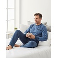 Paul Hopkins PHPYH26009A Paul Hopkins Heren Katoen-Fleece Pyjama Blauw.